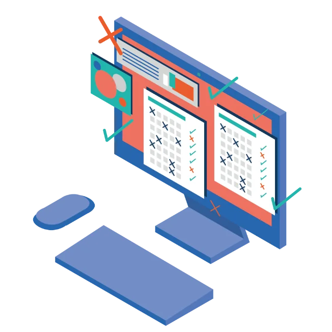Assessment in action, exam interface or candidate