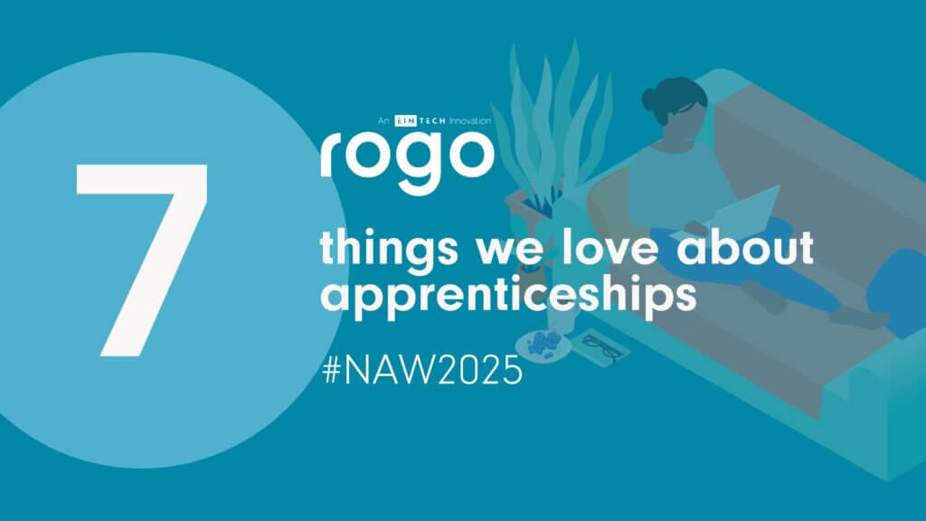 A blog header from e-assessment solution provider, rogo by eintech, for national apprenticeship week 2025